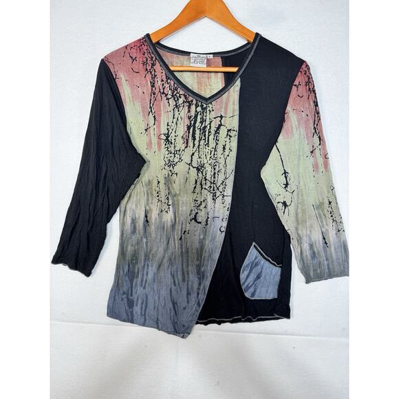 Lot Of 3 Parsley And Sage Tops. 1 Solid Blue. 2 Patterned. Large - Picture 2 of 10